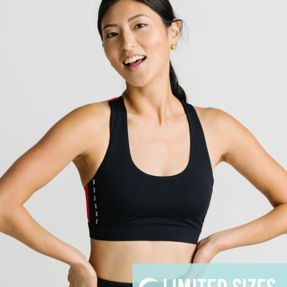 ZYIA Red and Black Racerback Sports Bra - Picture 2 of 5